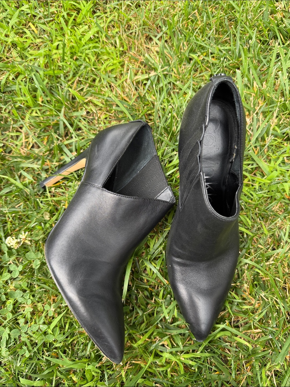 Calvin Klein Black Pointed-Toe Women's Ankle Heels